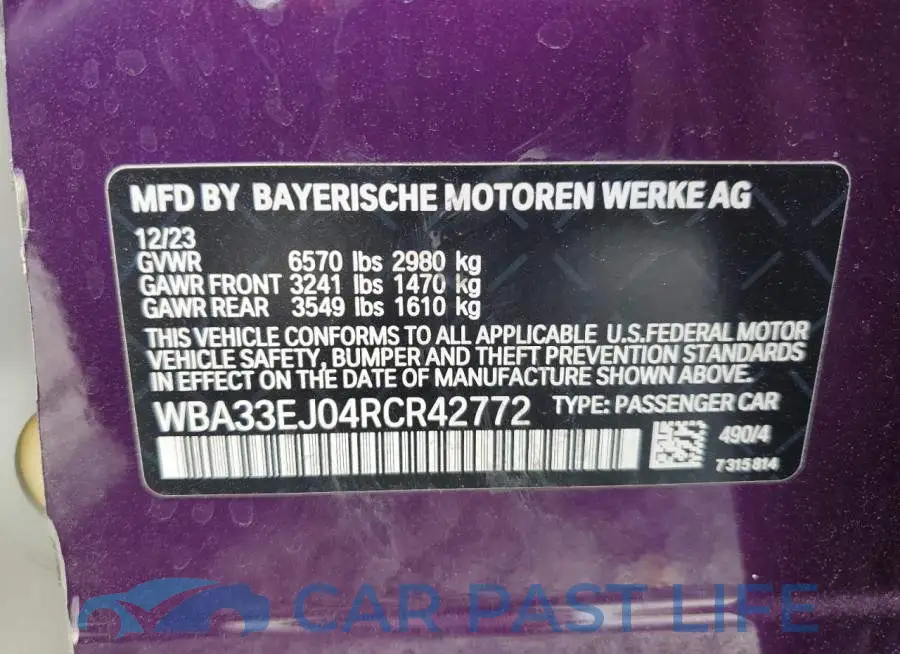 WBA33EJ04RCR42772# 13
