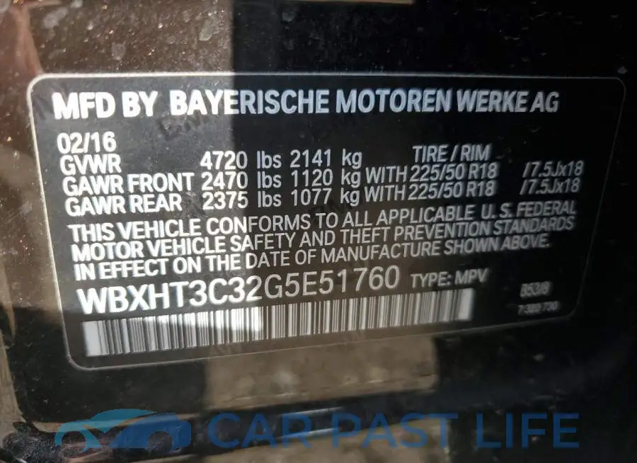 WBXHT3C32G5E51760# 13