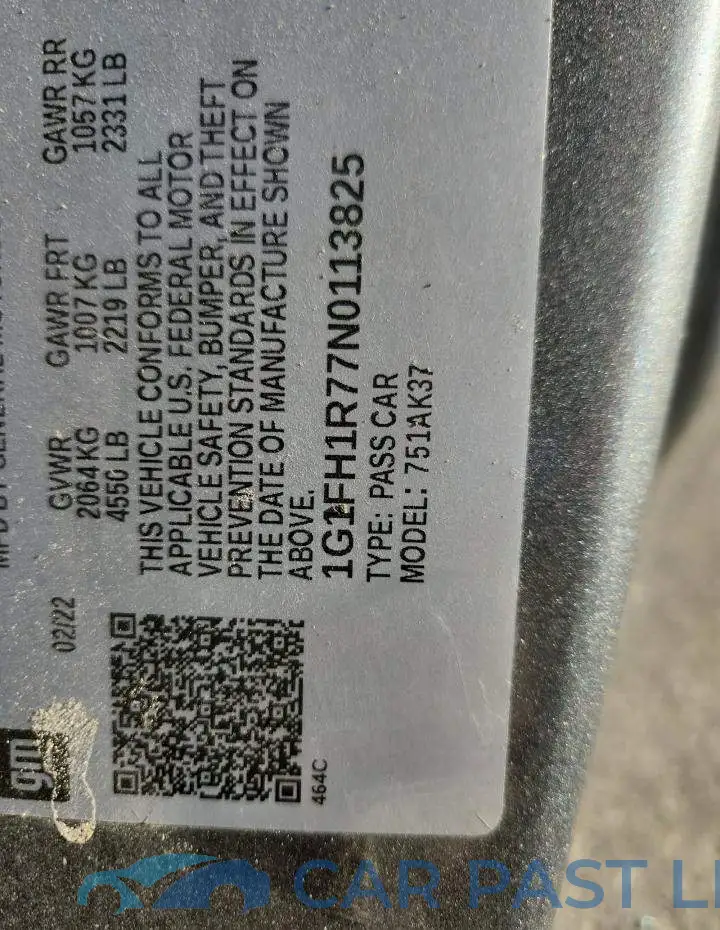 1G1FH1R77N0113825# 12