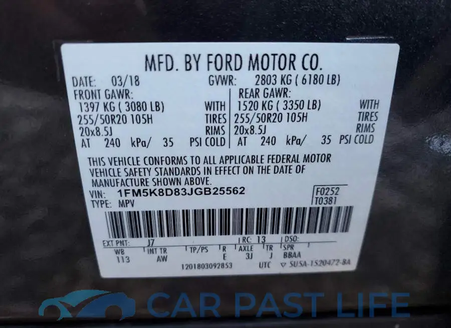 1FM5K8D83JGB25562# 13