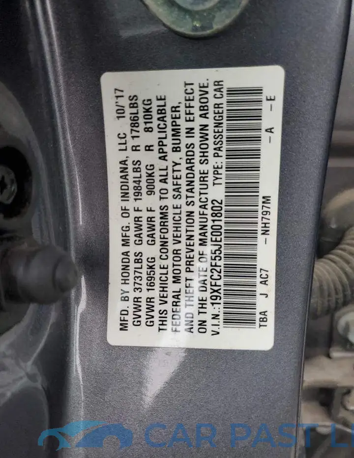 19XFC2F55JE001802# 12