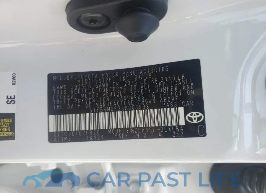 5YFB4MDE3SP306998# 12