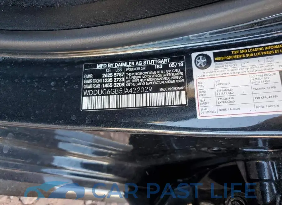 WDDUG6GB5JA422029# 12