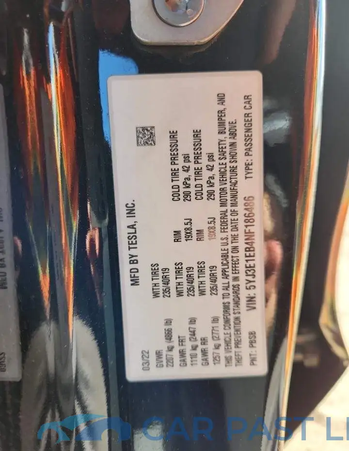 5YJ3E1EB4NF186486# 12