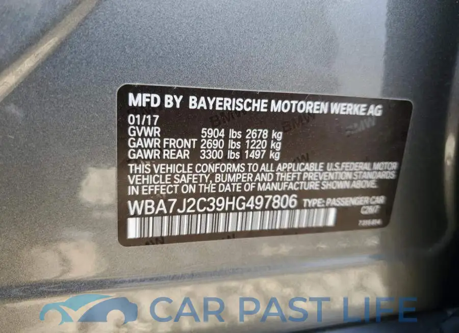 WBA7J2C39HG497806# 12