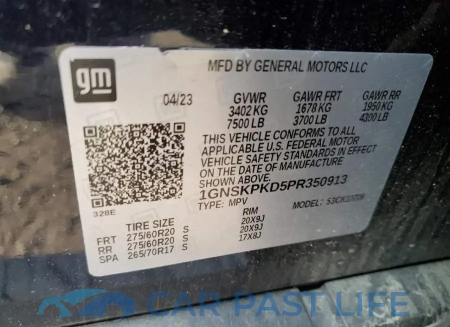 1GNSKPKD5PR350913# 14
