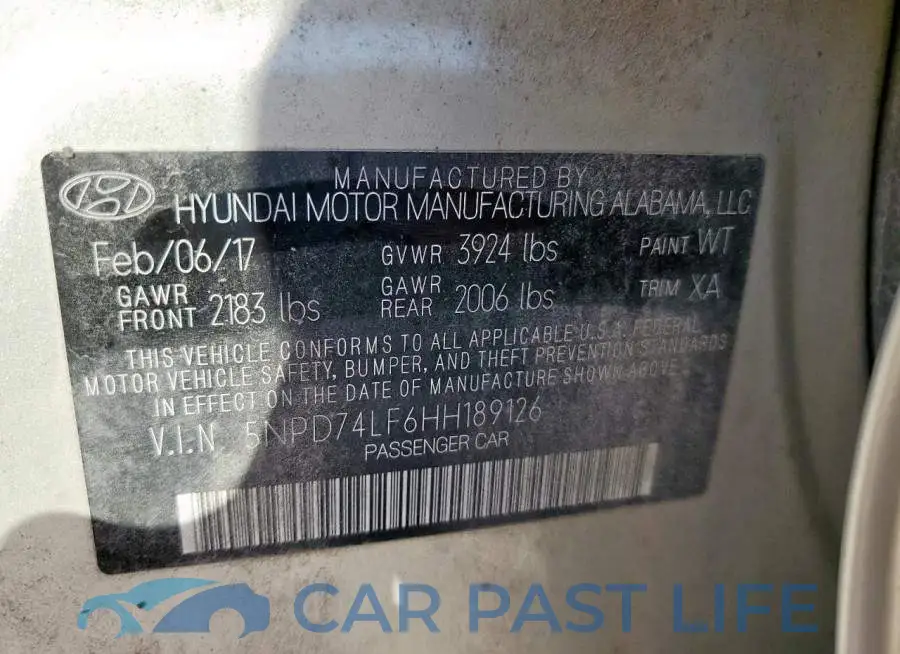 5NPD74LF6HH189126# 12