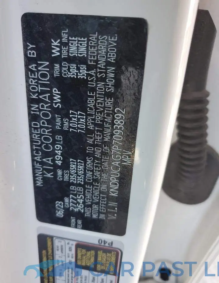 KNDPUCAG7P7093892# 14