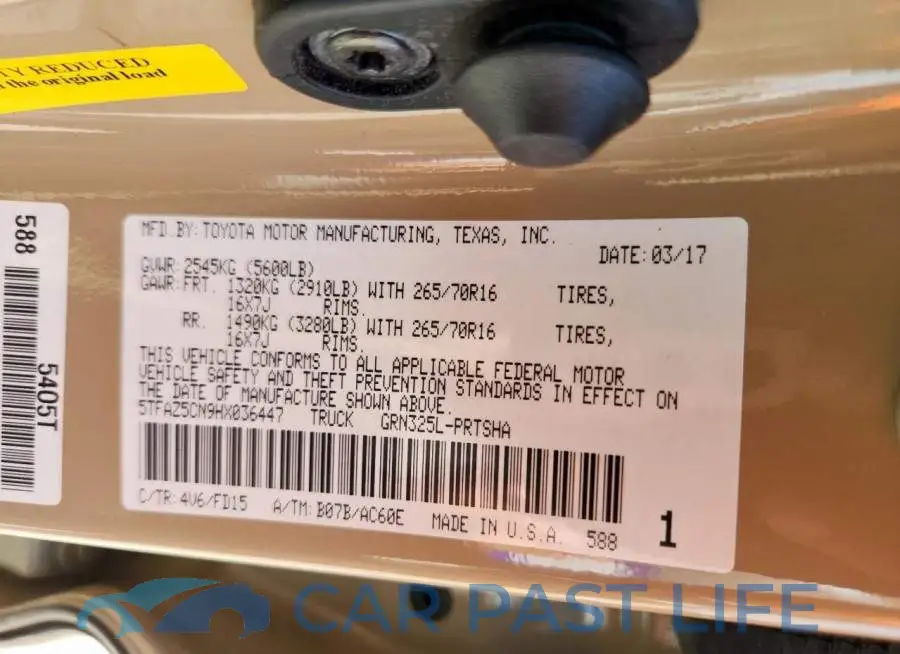 5TFAZ5CN9HX036447# 12
