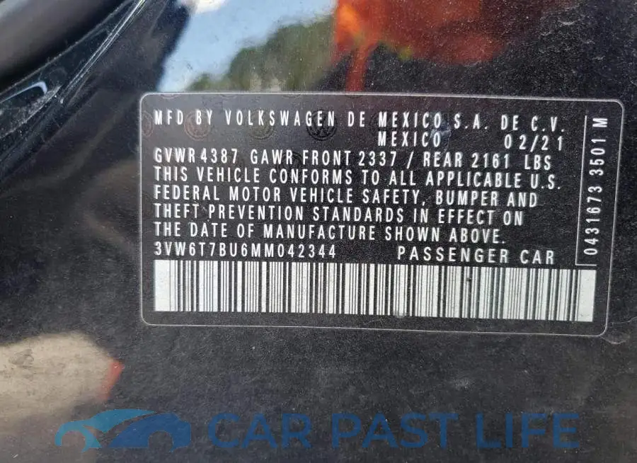3VW6T7BU6MM042344# 13