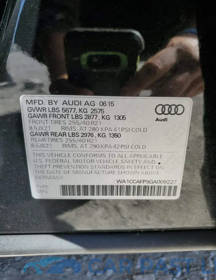 WA1CCAFP9GA009227# 13