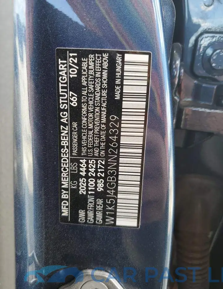 W1K5J4GB3NN264329# 12