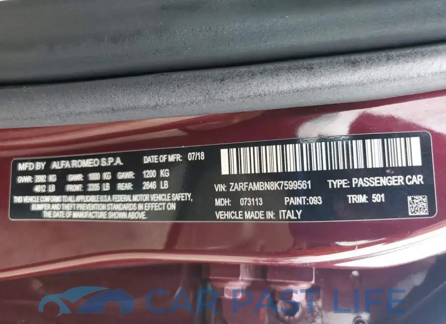 ZARFAMBN8K7599561# 13
