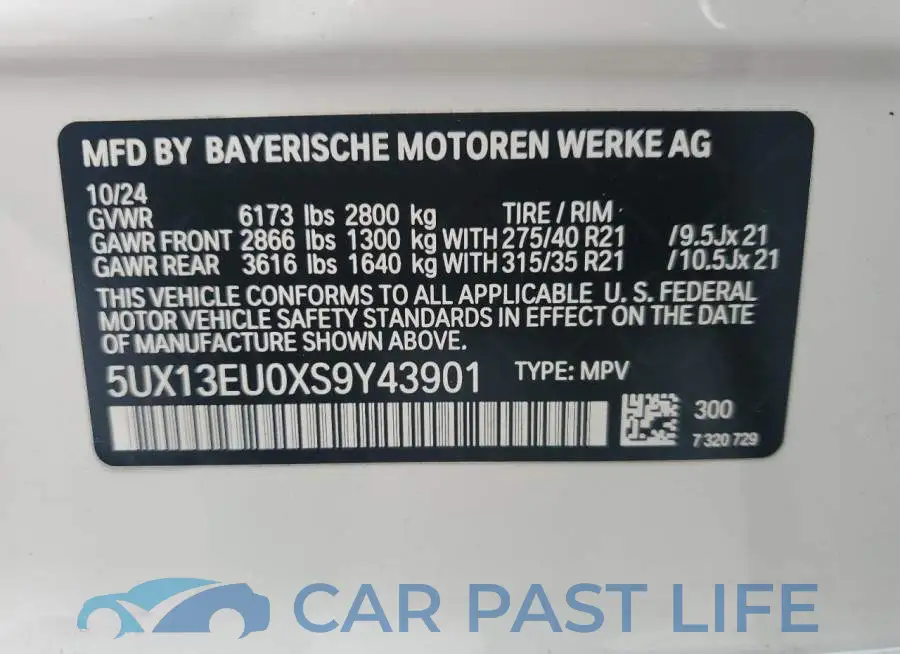 5UX13EU0XS9Y43901# 13