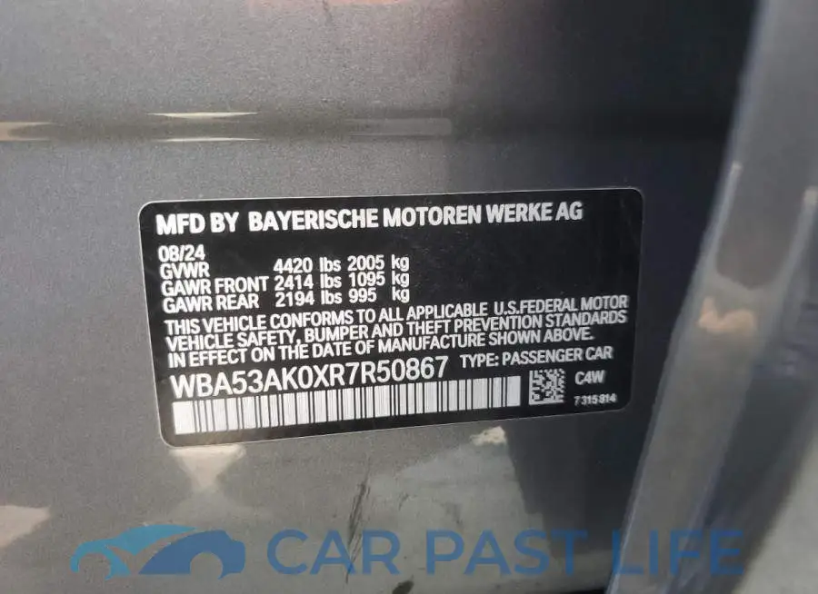 WBA53AK0XR7R50867# 12