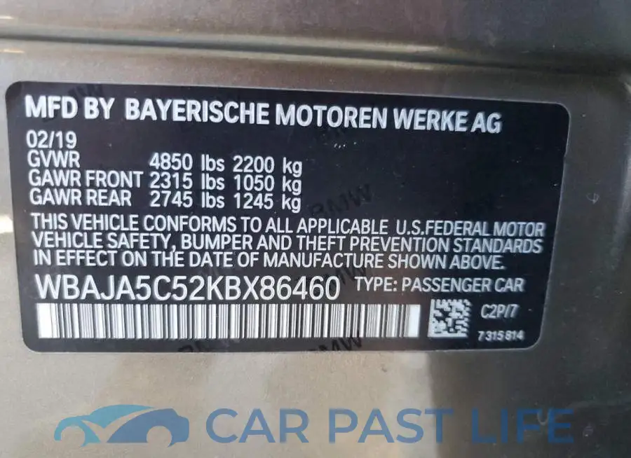 WBAJA5C52KBX86460# 12