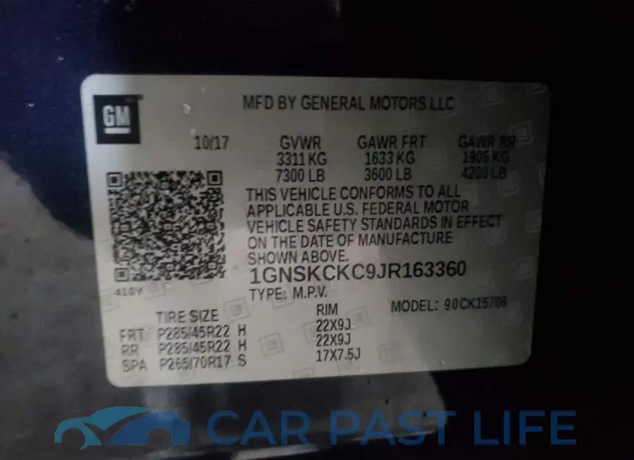 1GNSKCKC9JR163360# 13