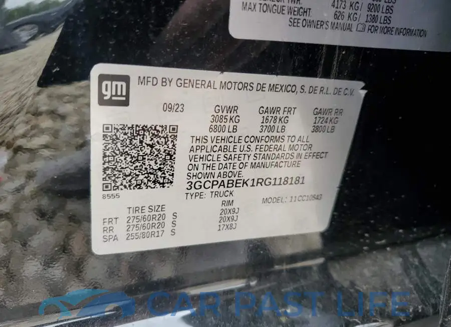 3GCPABEK1RG118181# 12