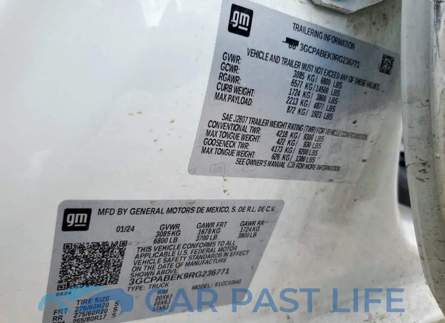 3GCPABEK9RG236771# 12