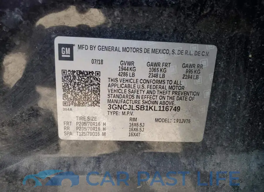 3GNCJLSB1KL116749# 12