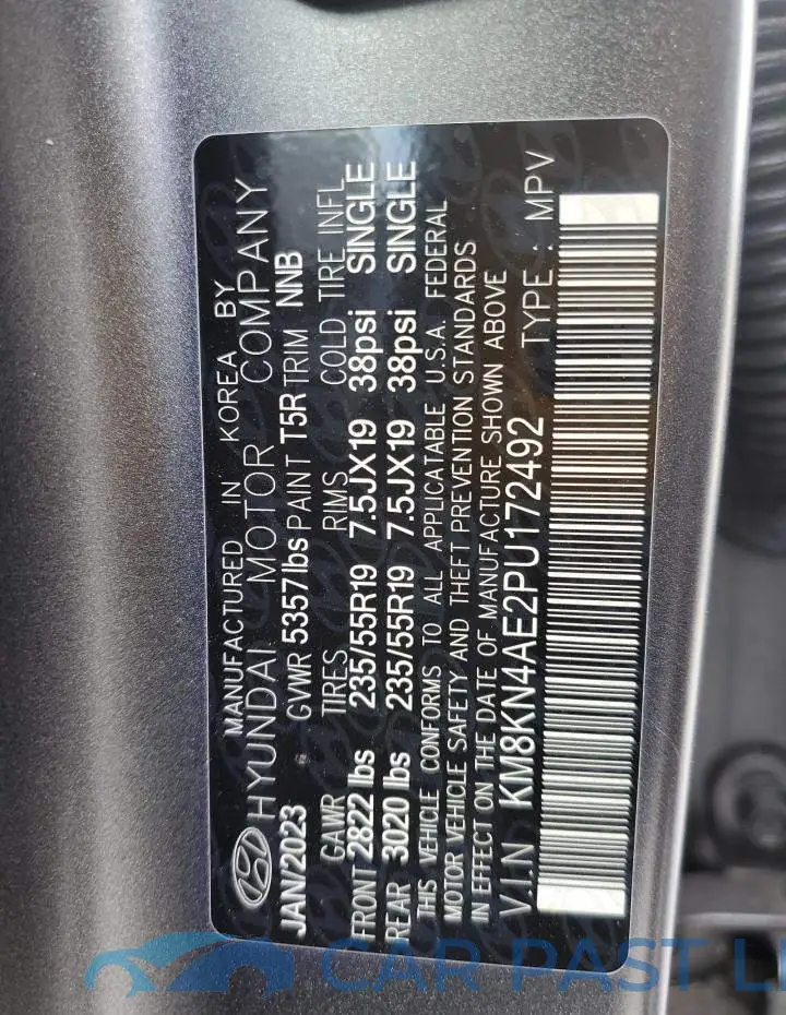 KM8KN4AE2PU172492# 13