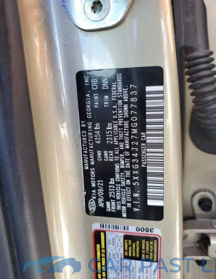 5XXG34J27MG077837# 13