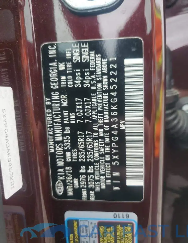 5XYPG4A36KG452221# 14