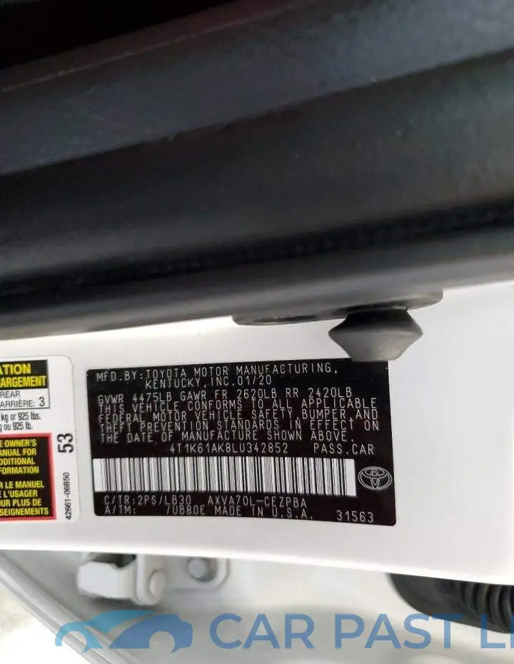 4T1K61AK8LU342852# 12
