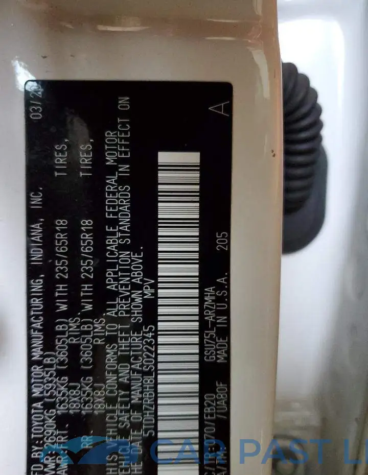 5TDHZRBH8LS022345# 12