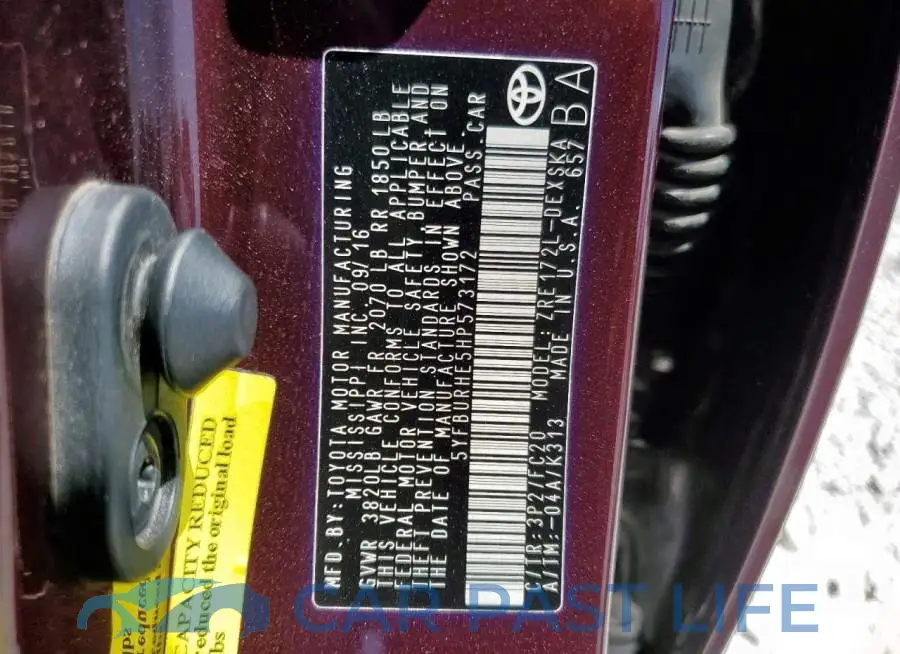 5YFBURHE5HP573172# 12