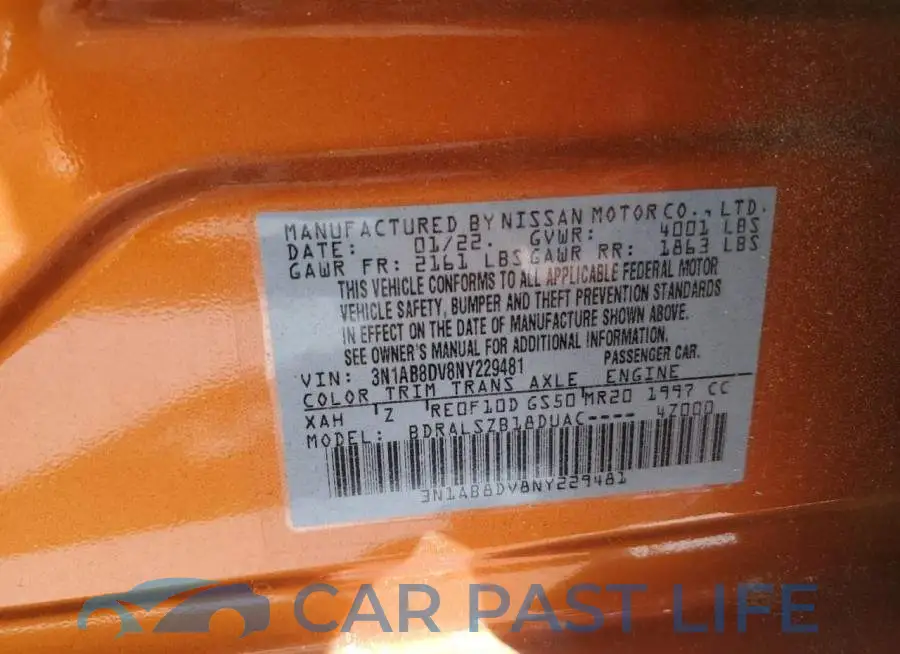 3N1AB8DV8NY229481# 12