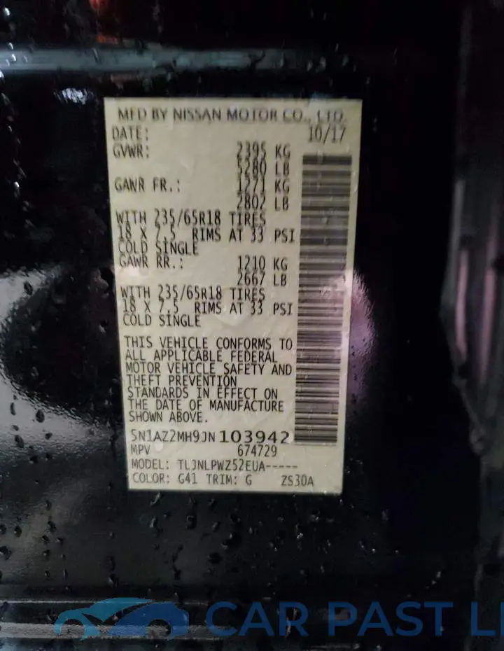 5N1AZ2MH9JN103942# 13