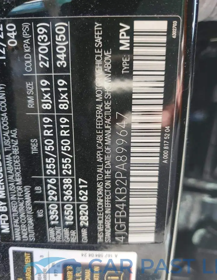 4JGFB4KB2PA899647# 13
