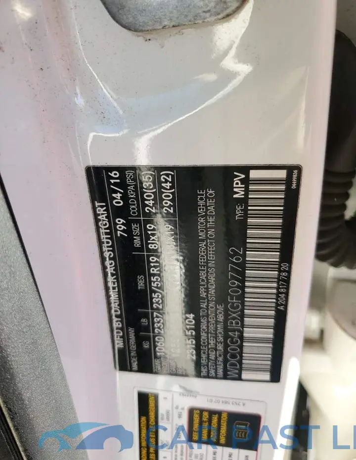 WDC0G4JBXGF097762# 13