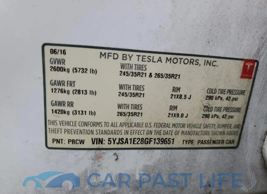 5YJSA1E28GF139651# 13