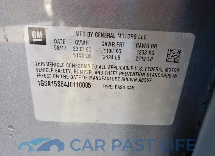 1G6A15S64J0110005# 12