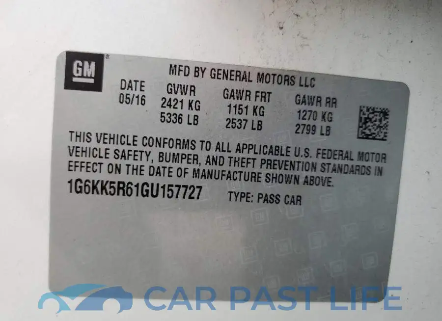 1G6KK5R61GU157727# 13