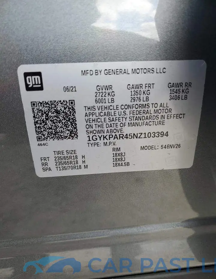1GYKPAR45NZ103394# 12