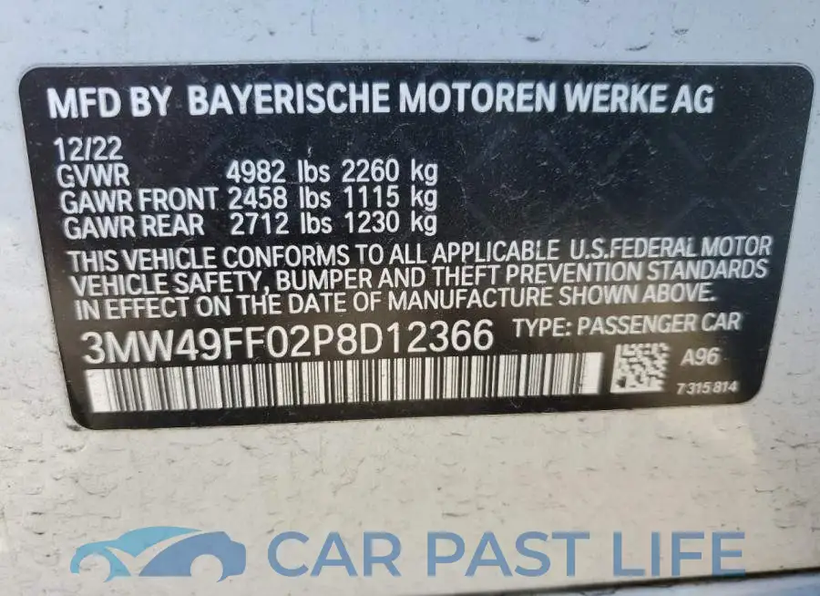 3MW49FF02P8D12366# 12