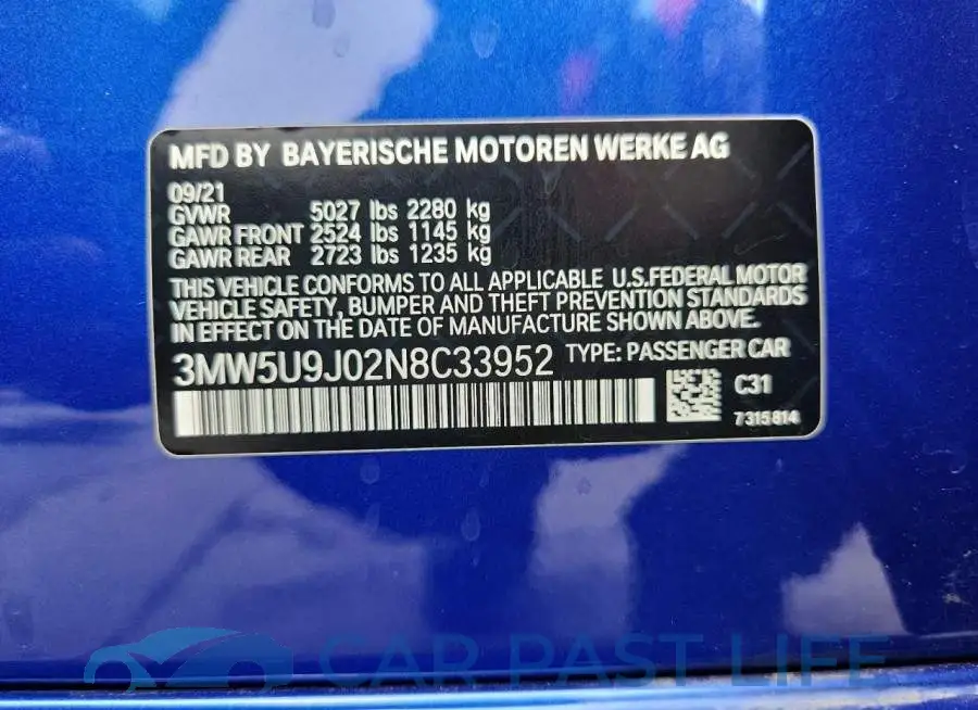 3MW5U9J02N8C33952# 12