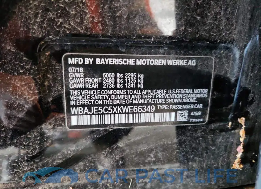 WBAJE5C5XKWE66349# 12