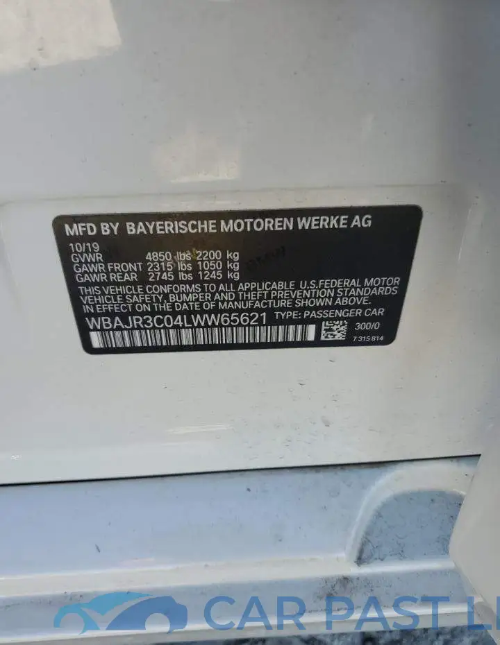 WBAJR3C04LWW65621# 12