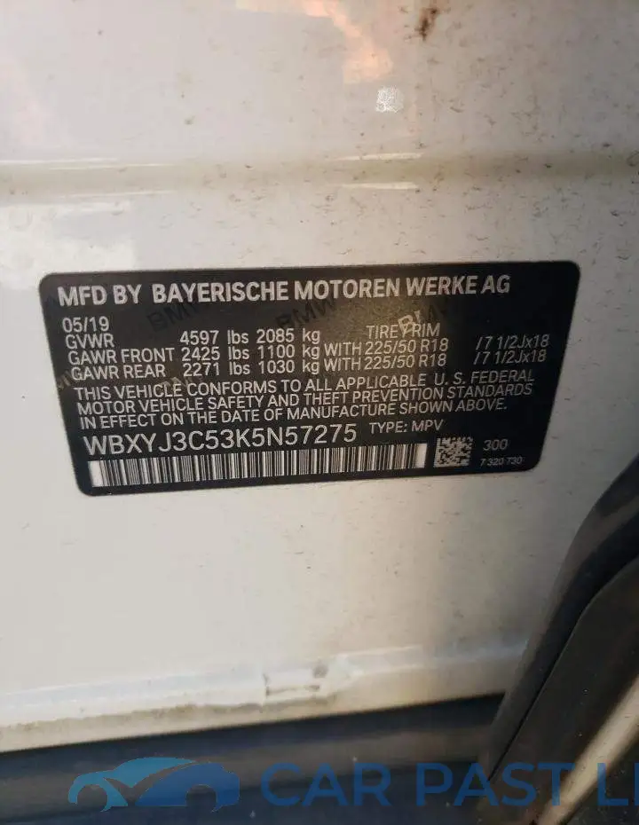 WBXYJ3C53K5N57275# 13