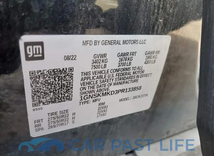 1GNSKMKD3PR133858# 13