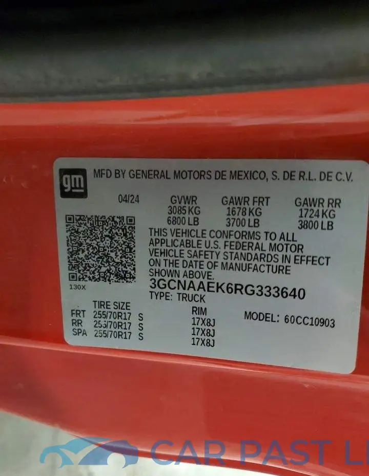 3GCNAAEK6RG333640# 12