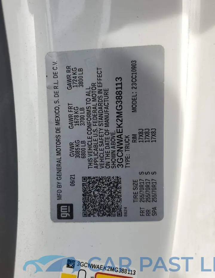 3GCNWAEK2MG388113# 12