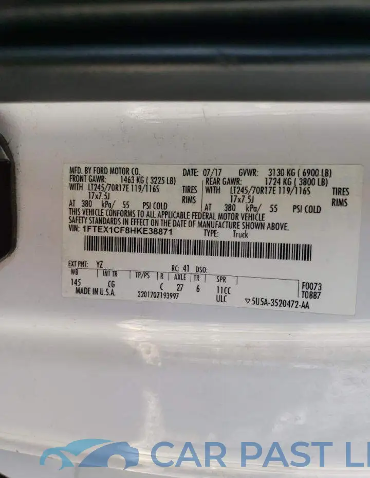 1FTEX1CF8HKE38871# 12