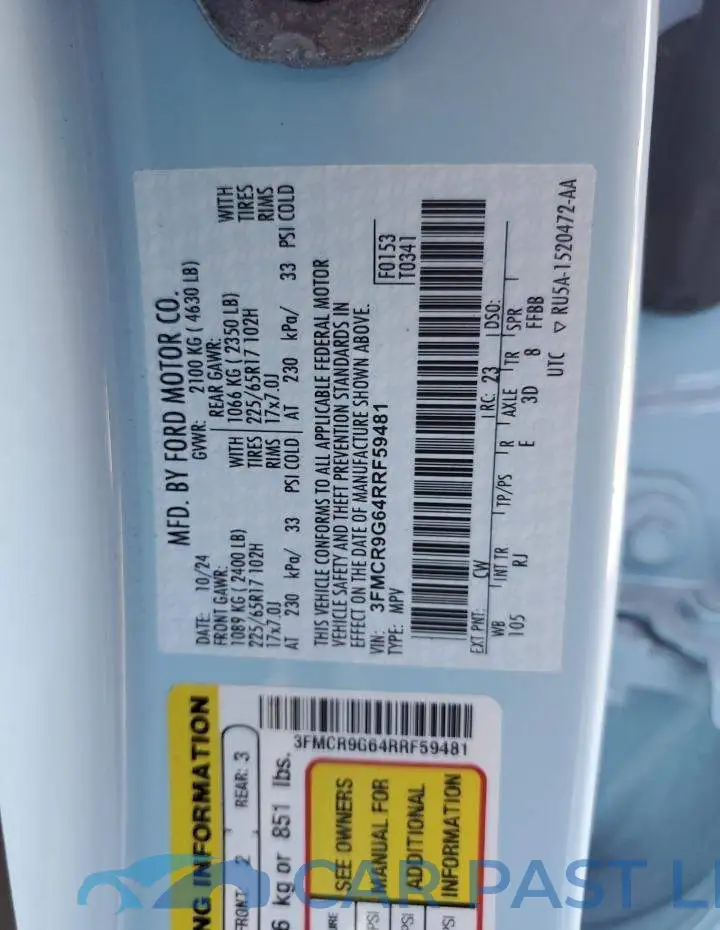 3FMCR9G64RRF59481# 12