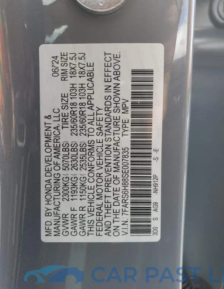 7FARS6H88SE007835# 13