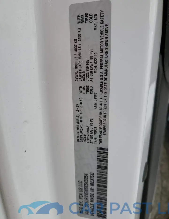 3C6LRVVG8SE543054# 13